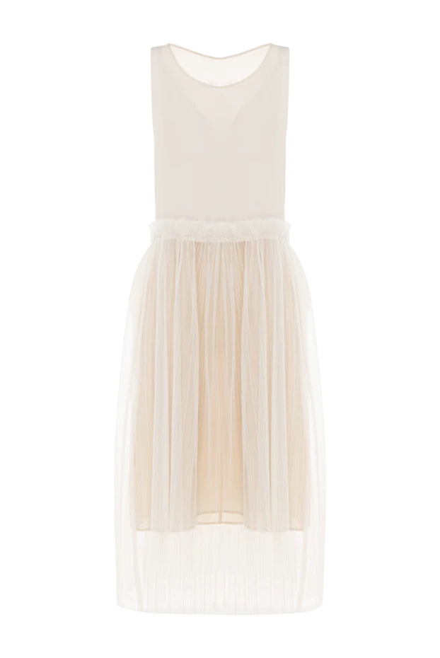 Brunello Cucinelli women's beige cashmere dress with a pleated skirt 147244 - photo 1