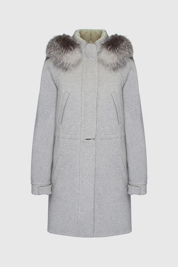 Loro Piana woman gray cashmere and nylon coat for women buy with prices and photos 147252 - photo 1