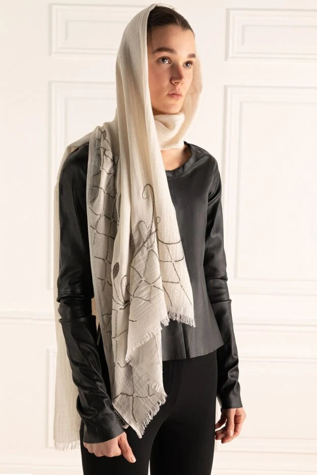 Max&Moi женские шарф из шерсти и бежевого шелка женский купить с ценами и фото 147280 - фото 2