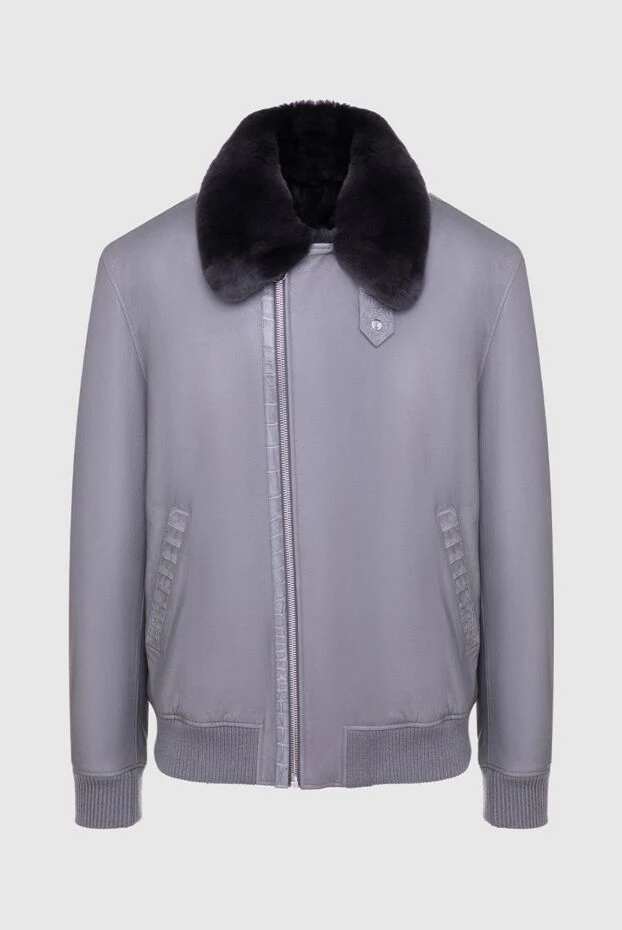 Seraphin man gray leather jacket with fur for men buy with prices and photos 147355 - photo 1