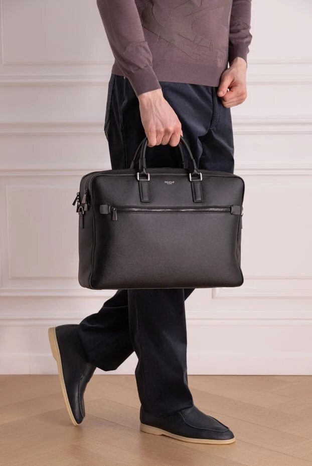 Serapian man black leather briefcase for men buy with prices and photos 147365 - photo 2