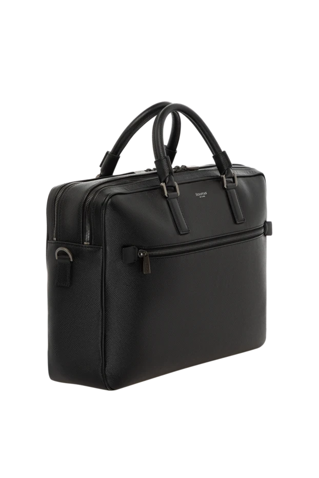 Tardini man briefcase in leather and carbon black for men 166020 - photo 3