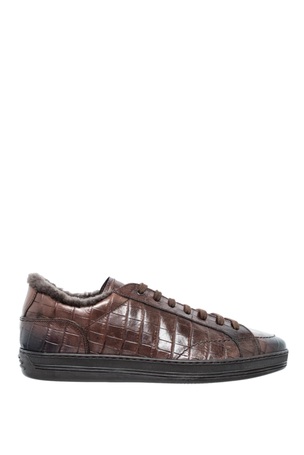 Doucal`s man brown leather sneakers for men buy with prices and photos 147426 - photo 1