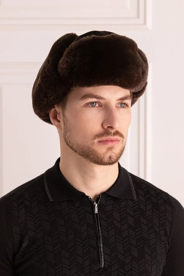 Tombolini man hat made of wool and natural fur brown for men buy with prices and photos 147439 - photo 2