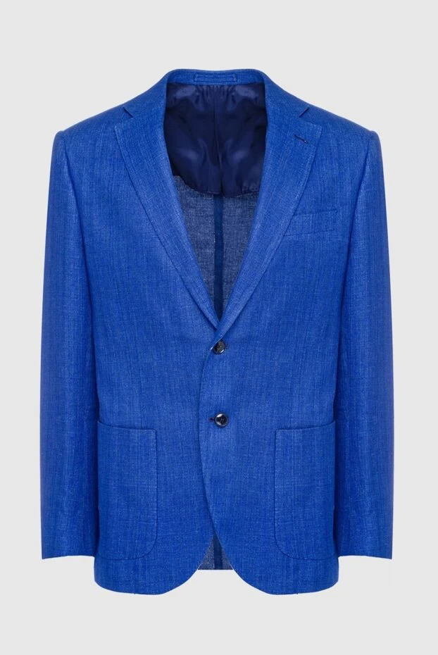 Lubiam мужские пиджак из льна и хлопка синий мужской купить с ценами и фото 147443 - фото 1