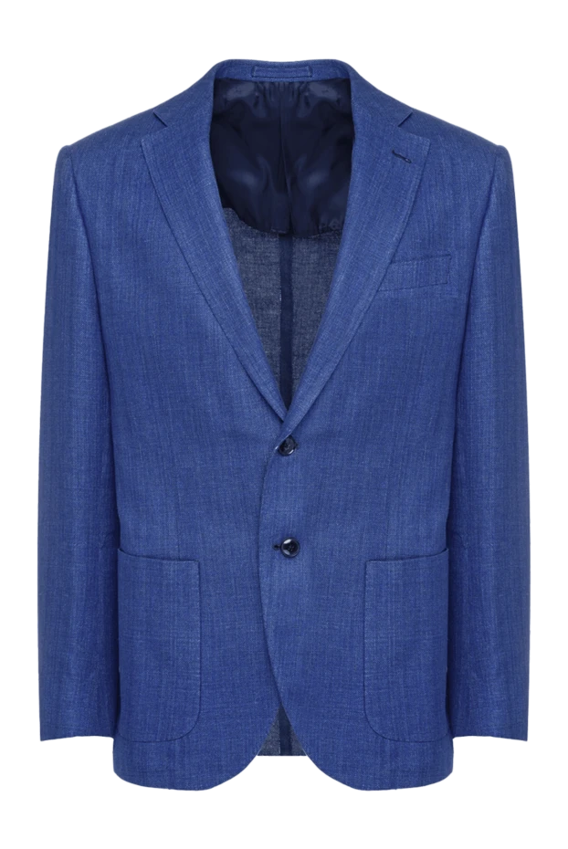 Lubiam blue linen and cotton jacket for men 147443 - photo 1