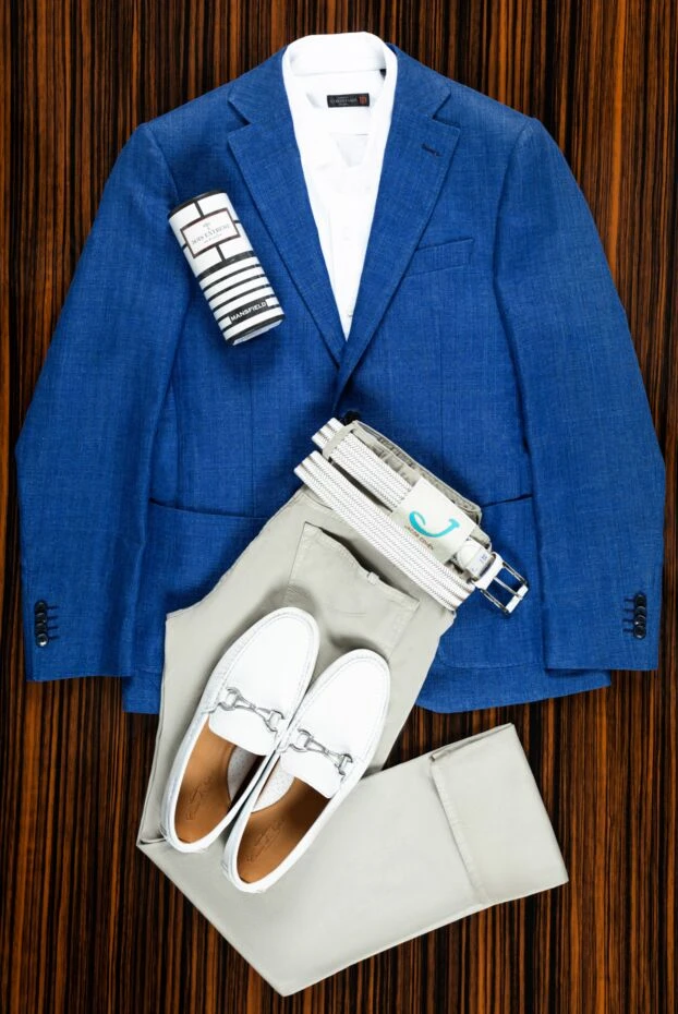 Lubiam blue linen and cotton jacket for men 147443 - photo 2