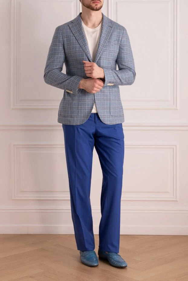 Lubiam man blue silk and wool jacket for men buy with prices and photos 147445 - photo 2