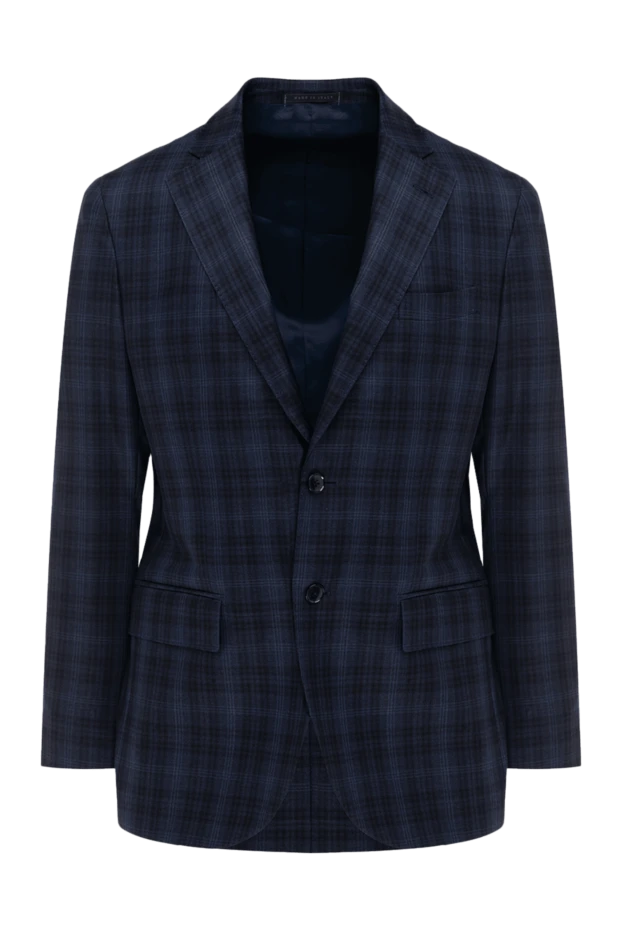 Lubiam мужские пиджак из шерсти синий мужской купить с ценами и фото 147459 - фото 1