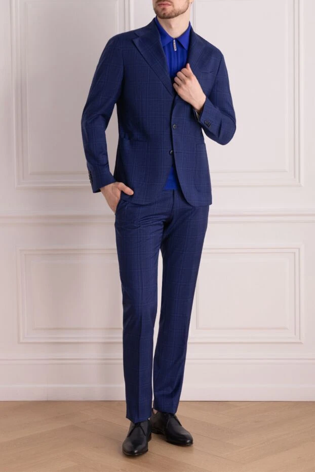 Cesare di Napoli man men's suit made of wool, blue buy with prices and photos 147463 - photo 2