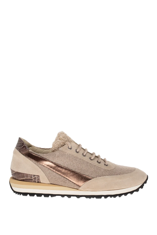 Panicale woman beige suede and wool sneakers for women buy with prices and photos 147523 - photo 1