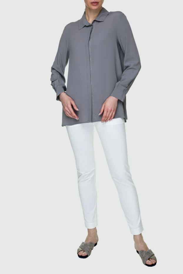 Panicale woman gray acetate and silk blouse for women buy with prices and photos 147524 - photo 2