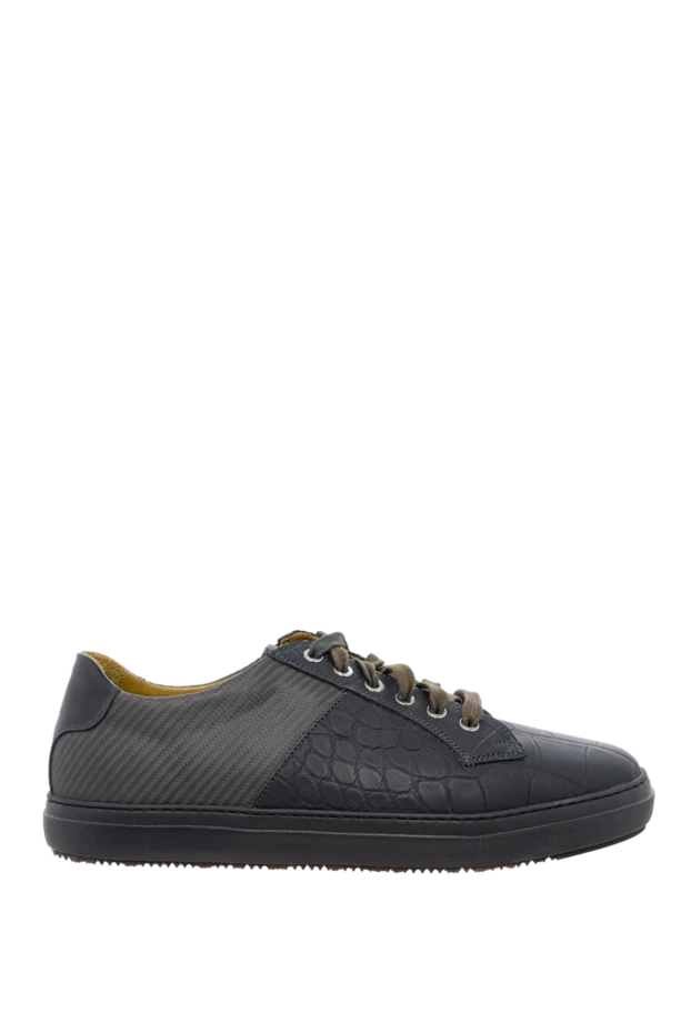 Tardini man sneakers in carbon and alligator black for men 147555 - photo 1