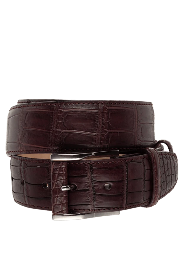 Cesare di Napoli crocodile leather belt burgundy for men 147575 - photo 1