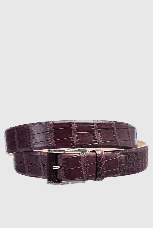 Cesare di Napoli crocodile leather belt burgundy for men 147588 - photo 1