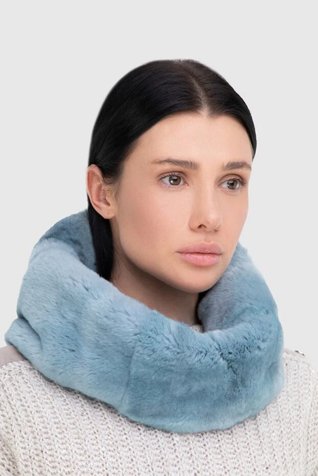 D.Exterior woman blue fur scarf for women 147622 - photo 2