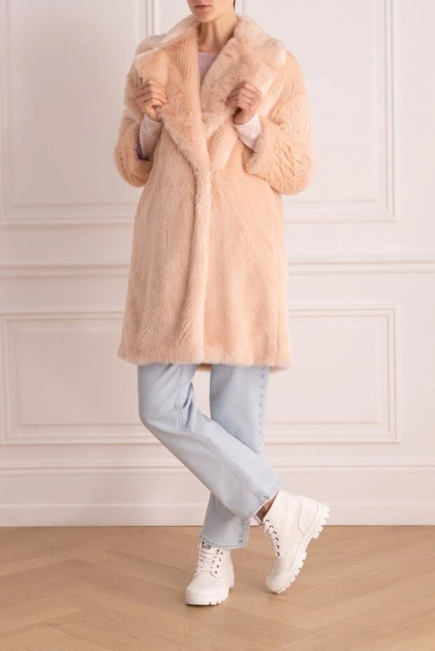 Il Cappottino woman women's pink fur coat made of acrylic and polyester 147627 - photo 2