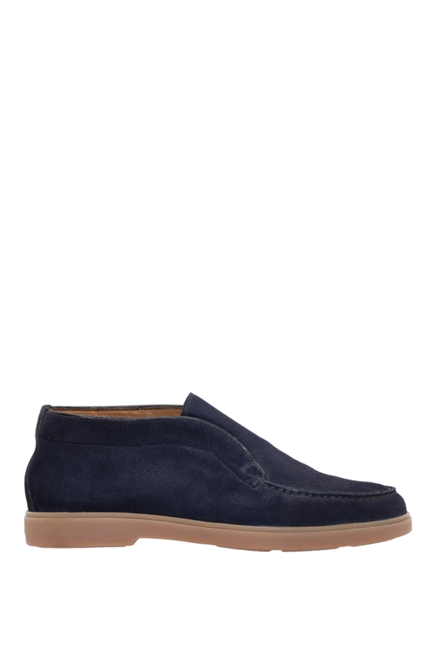 Blue suede boots for men