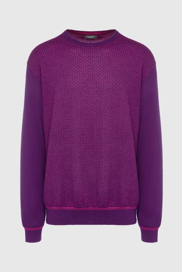Джемпер из кашемира и шелка фиолетовый мужской - фото 1