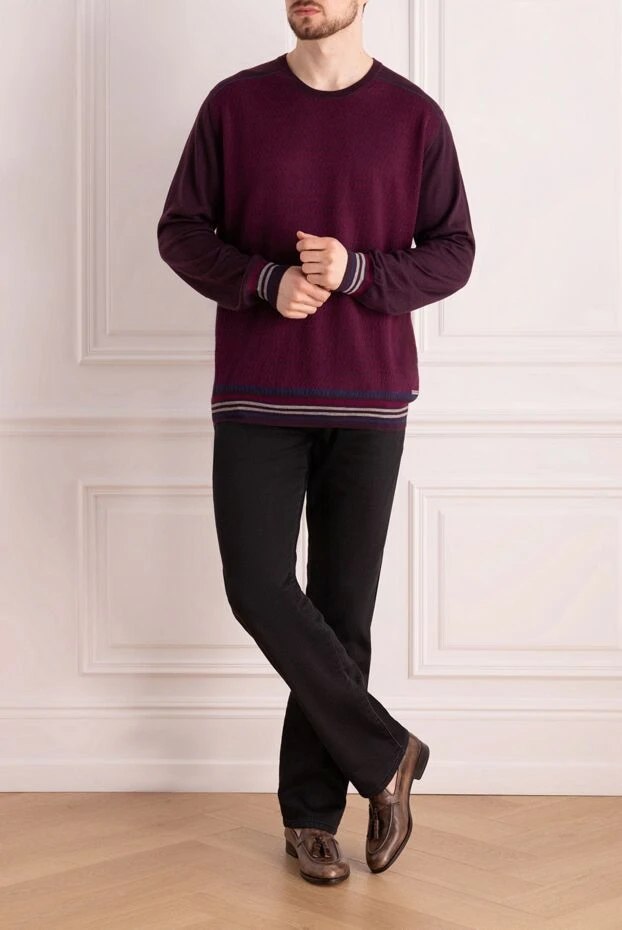 Stefano Ricci джемпер из кашемира и шелка фиолетовый мужской 147683 - фото 2