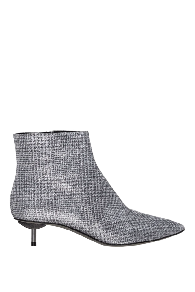 Stephen Venezia women's gray leather boots with a checkered pattern 147709 - photo 1