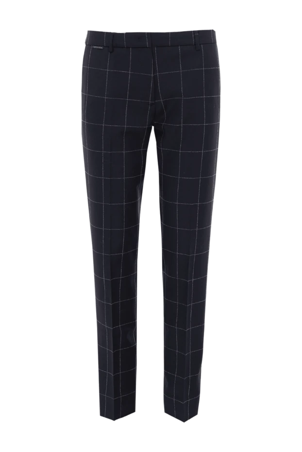 Biancalancia women's cropped wool trousers in checkered pattern blue 147716 - photo 1