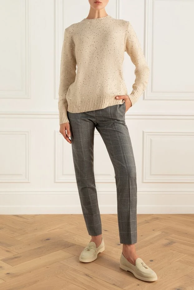 Biancalancia женские брюки из шерсти серые женские купить с ценами и фото 147717 - фото 2