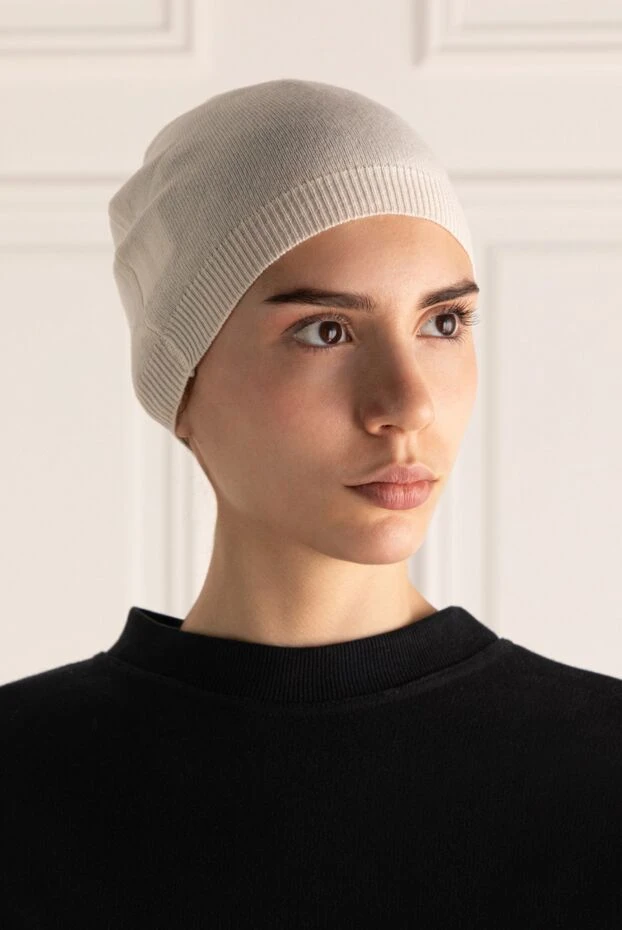 Cashmere & Silk Milano woman cashmere hat is white for women 147784 - photo 2