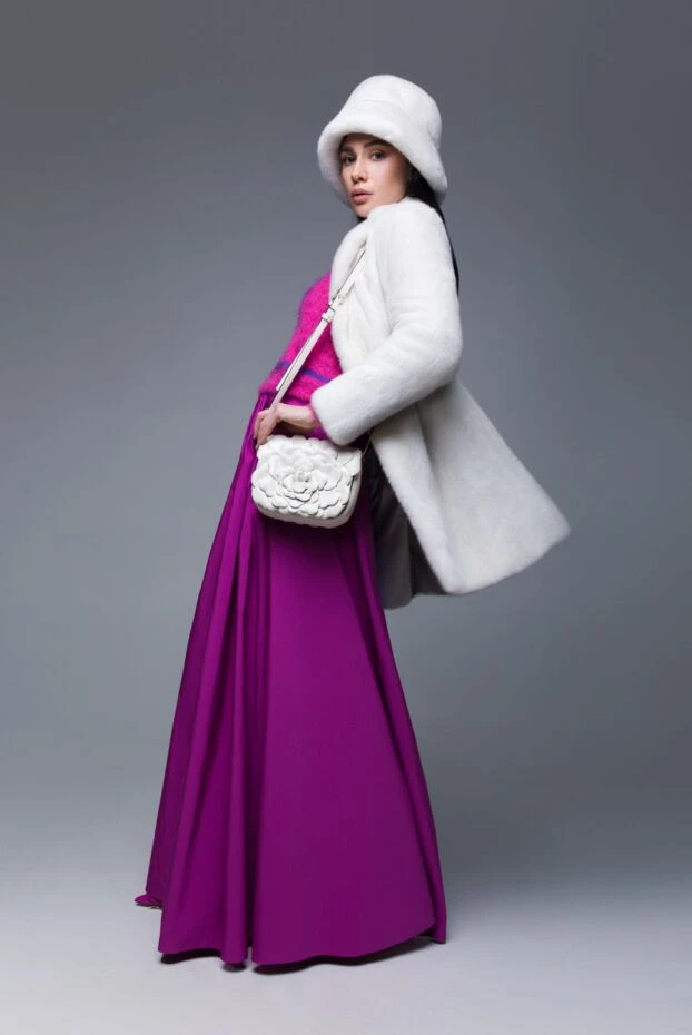 Antonio Arnesano шуба из меха белая женская 148024 - фото 2