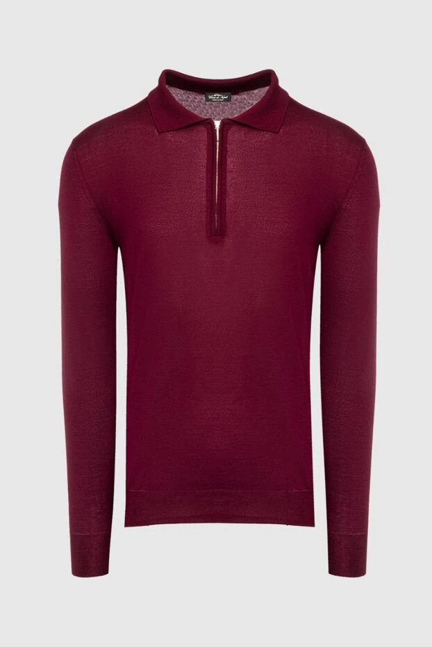 Cesare di Napoli man wool and cashmere long sleeve polo burgundy for men buy with prices and photos 148034 - photo 1