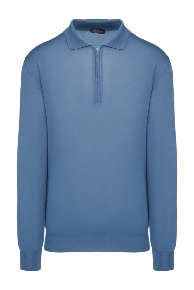 Cesare di Napoli man wool and cashmere long sleeve polo blue for men buy with prices and photos 148037 - photo 1