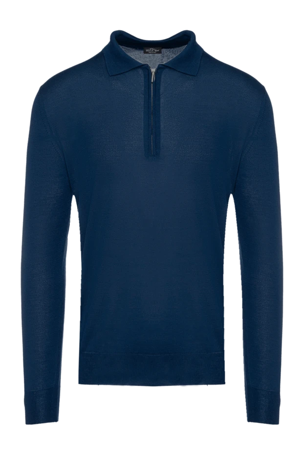 Cesare di Napoli man wool and cashmere long sleeve polo blue for men buy with prices and photos 148038 - photo 1