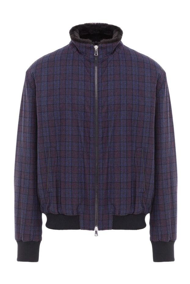 Tombolini men's blue wool and silk fur jacket 148040 - photo 1
