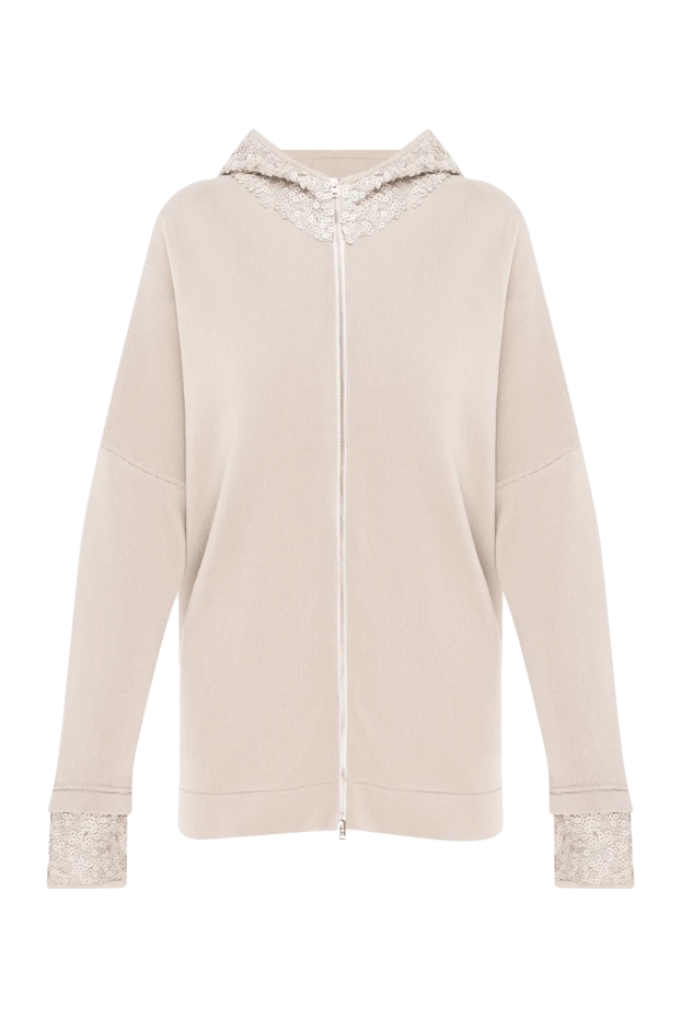 Panicale woman beige women's viscose and elastane hoodie buy with prices and photos 148067 - photo 1