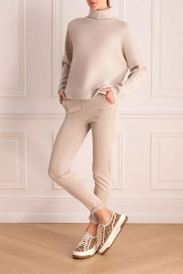 Panicale woman beige women's sports trousers made of viscose and elastane buy with prices and photos 148068 - photo 2