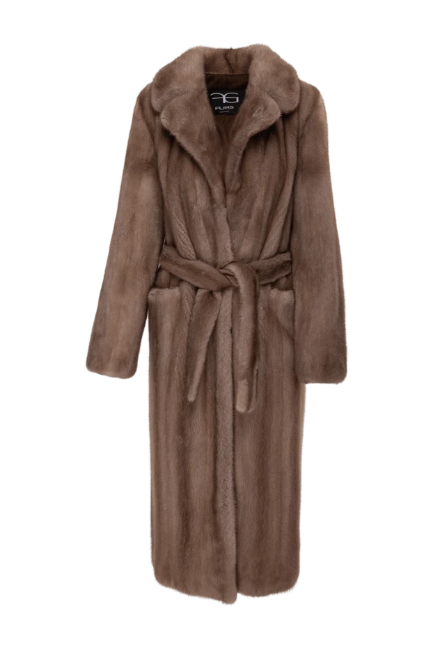 FG Furs женские шуба из натурального меха норки коричневая женская купить с ценами и фото 148126 - фото 1