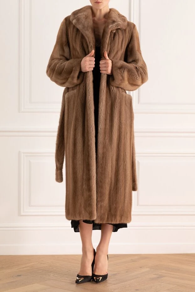 FG Furs woman women's brown natural mink fur coat buy with prices and photos 148126 - photo 2