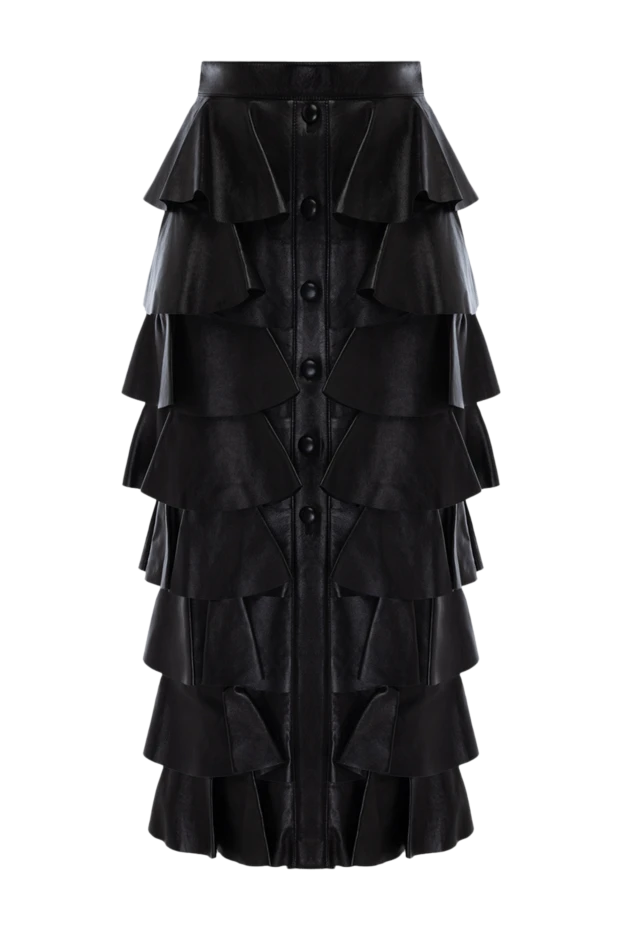 Saint Laurent женские юбка из кожи черная женская купить с ценами и фото 148139 - фото 1