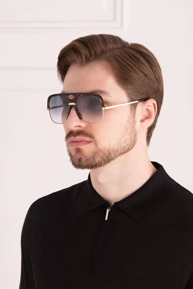 Gucci мужские очки солнцезащитные из металла и пластика черные мужские купить с ценами и фото 148167 - фото 2