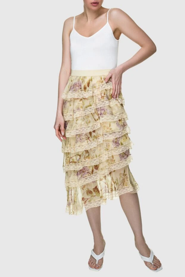 Zimmermann женские юбка из шелка бежевая женская купить с ценами и фото 148201 - фото 2