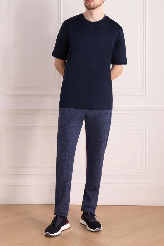 Matt Chaz basic dark blue t-shirt with decorative stitching along the edges 195535 - photo 2