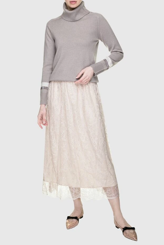 Tonet женские юбка из вискозы и полиамида женская бежевая купить с ценами и фото 148244 - фото 2