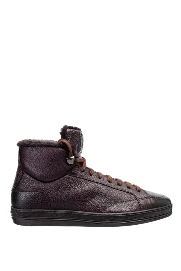 Doucal`s man brown leather sneakers for men 148265 - photo 1