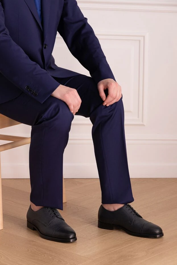 Doucal`s мужские туфли мужские из кожи синие купить с ценами и фото 148269 - фото 2