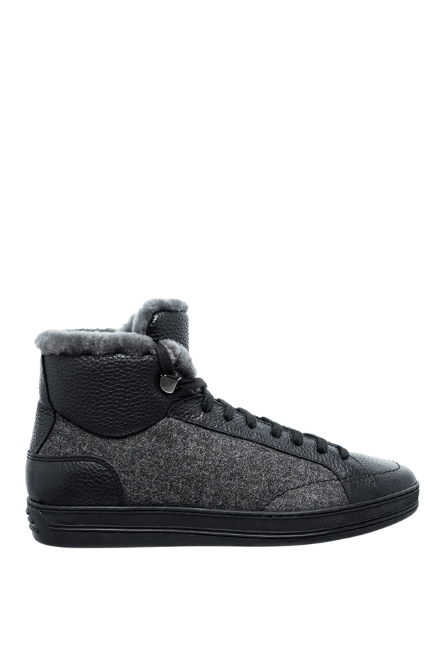 Doucal`s man gray leather and wool sneakers for men buy with prices and photos 148272 - photo 1