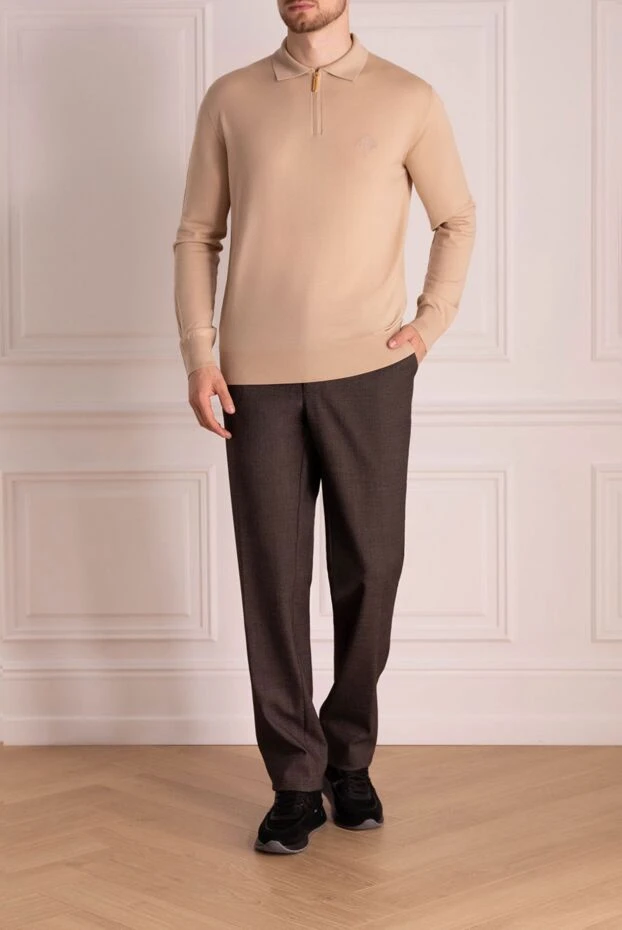 Zilli man men's brown wool and cotton trousers buy with prices and photos 148318 - photo 2
