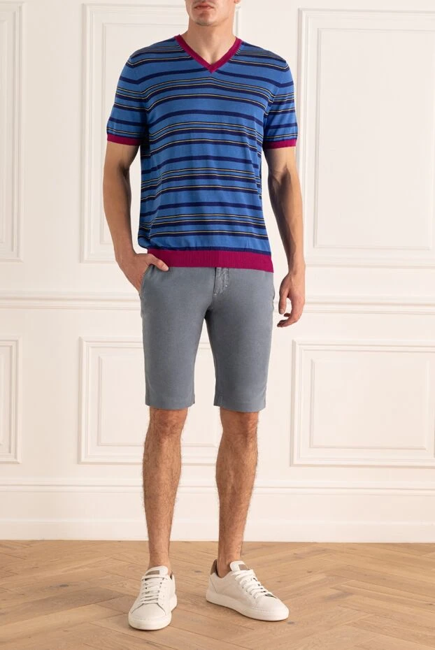 Zilli blue summer men's shorts made of thin cotton 197099 - photo 2