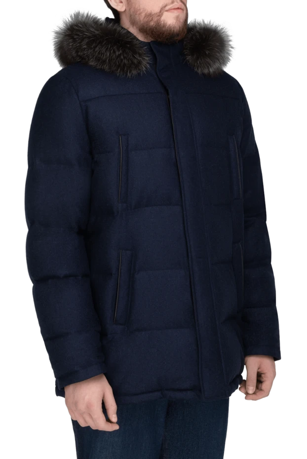 Enrico Mandelli man down jacket men's wool and cashmere blue buy with prices and photos 148366 - photo 2