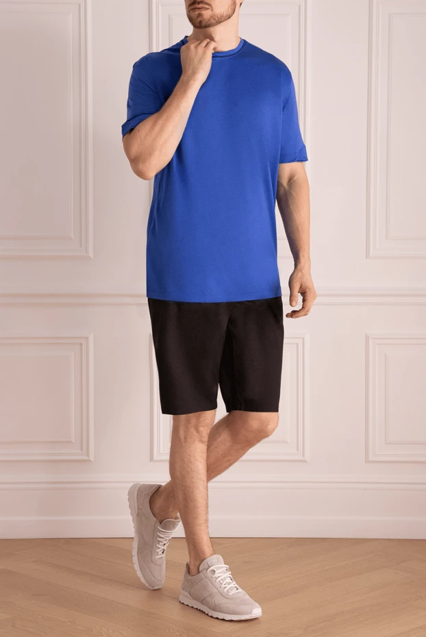 Zilli мужские шорты из хлопка и эластана синие мужские купить с ценами и фото 148380 - фото 2