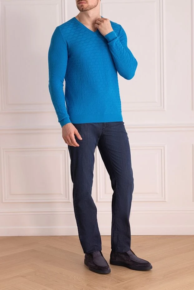 Zilli classic dark jeans with decorative seam and embroidery 197087 - photo 2